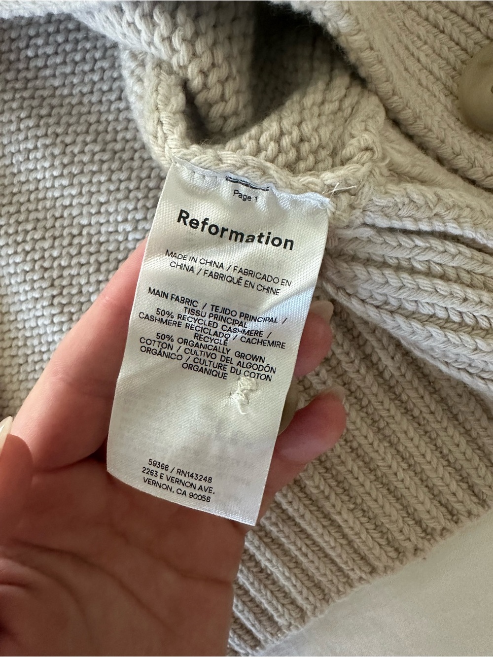 Reformation Cardigan - Picture 5 of 6